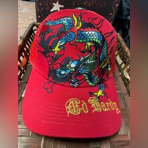 Ed hardy Red Dragon Embroidered Baseball Cap